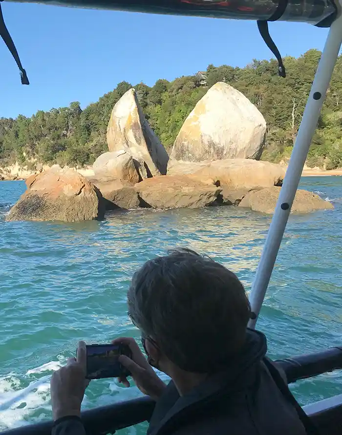 Split Apple Rock viewed from a water taxi
